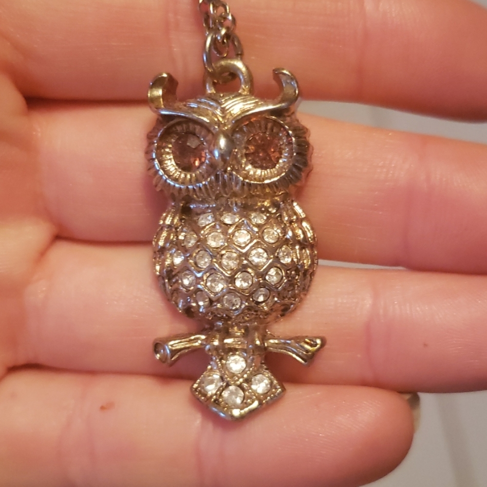 Y2K NEW gold owl necklace
